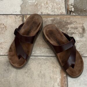 Mephisto Dark Brown Leather Sandals Size 37 7